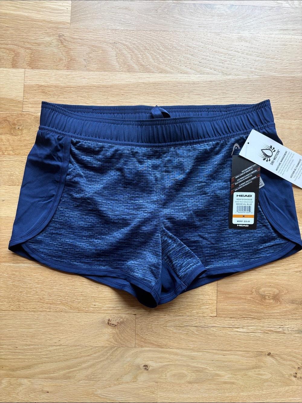 NWT Head Women’s Running Shorts Size Medium w/panty Medieval Blue